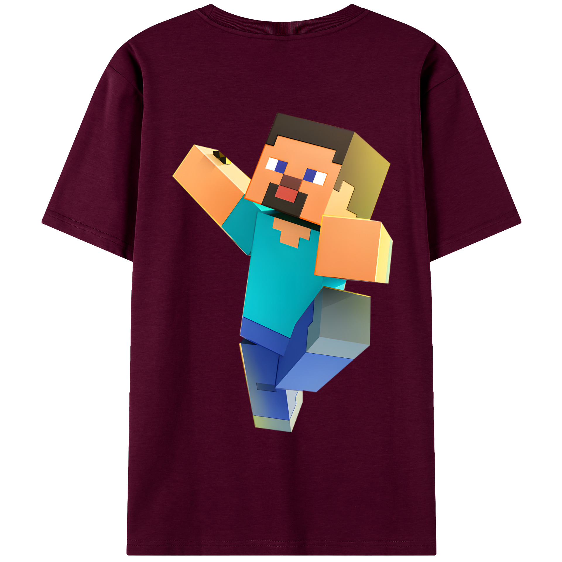 （画像用） マインクラフト ブロックの世界 Minecraft MC Block world レディース半袖Tシャツ(バックプリント)